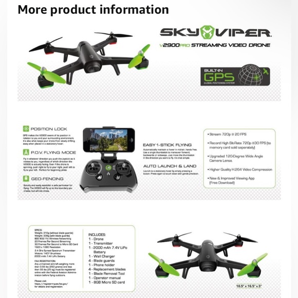 Sky Viper 01602 Pro Series Toy Drone for Video Streaming. - Picture 16 of 17